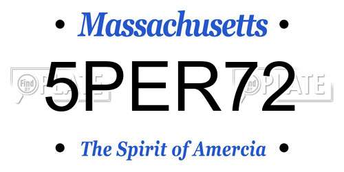 5PER72 Massachusetts License Plate