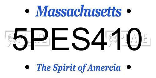 5PES410 Massachusetts License Plate