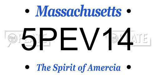 5PEV14 Massachusetts License Plate
