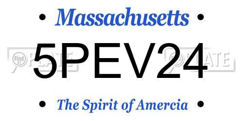 5PEV24 Massachusetts License Plate