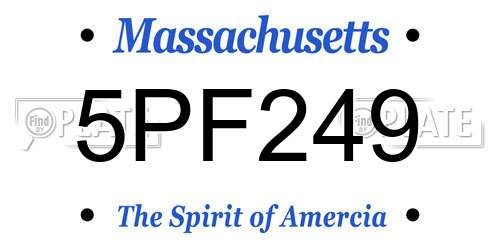 5PF249 Massachusetts License Plate