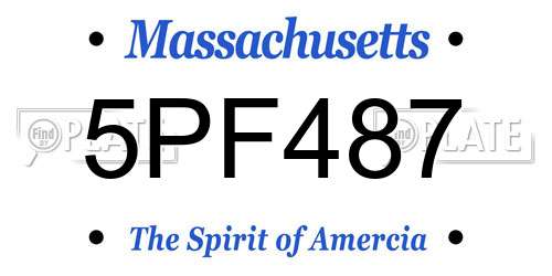 5PF487 Massachusetts License Plate