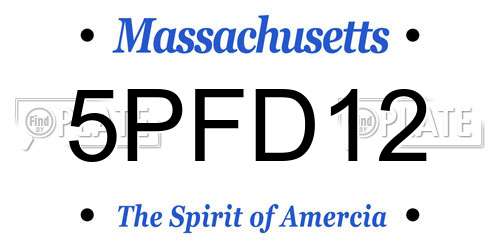 5PFD12 Massachusetts License Plate