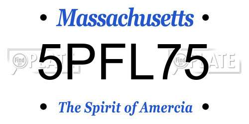 5PFL75 Massachusetts License Plate