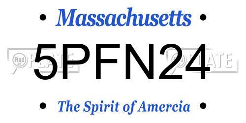 5PFN24 Massachusetts License Plate
