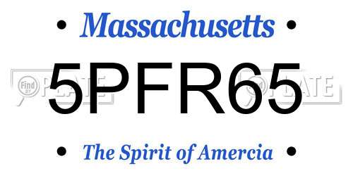 5PFR65 Massachusetts License Plate