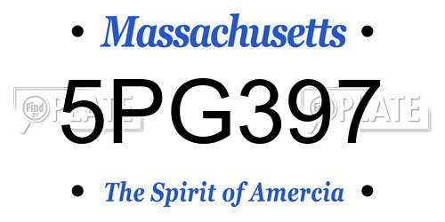 5PG397 Massachusetts License Plate