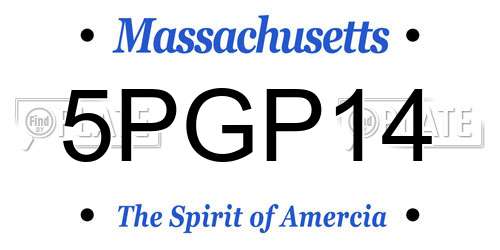5PGP14 Massachusetts License Plate