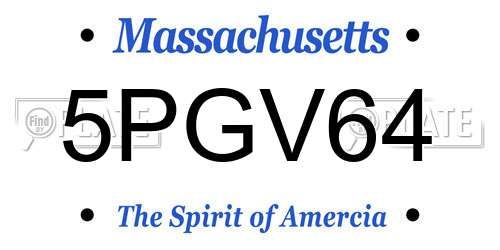 5PGV64 Massachusetts License Plate
