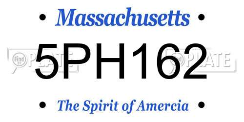5PH162 Massachusetts License Plate