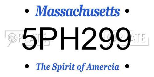 5PH299 Massachusetts License Plate
