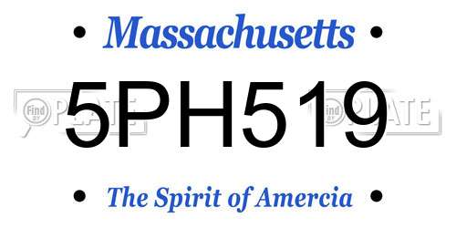 5PH519 Massachusetts License Plate