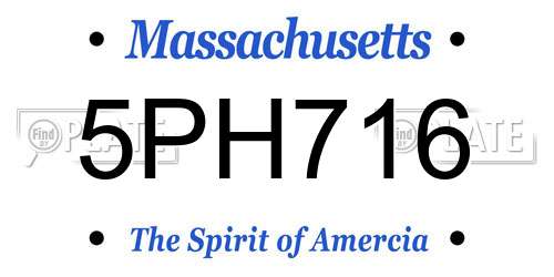 5PH716 Massachusetts License Plate