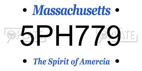 5PH779 Massachusetts License Plate