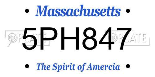 5PH847 Massachusetts License Plate
