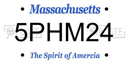 5PHM24 Massachusetts License Plate
