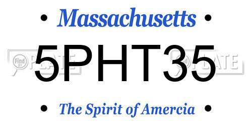 5PHT35 Massachusetts License Plate