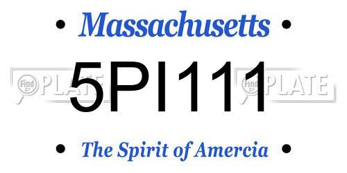 5PI111 Massachusetts License Plate