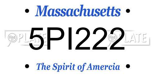 5PI222 Massachusetts License Plate