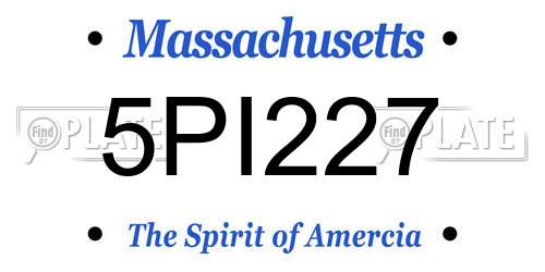 5PI227 Massachusetts License Plate