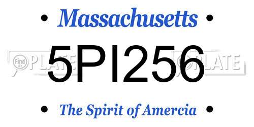 5PI256 Massachusetts License Plate