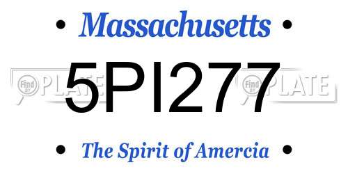 5PI277 Massachusetts License Plate
