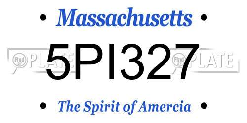 5PI327 Massachusetts License Plate