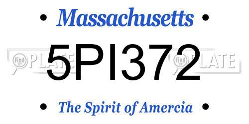 5PI372 Massachusetts License Plate