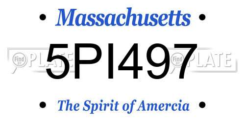 5PI497 Massachusetts License Plate