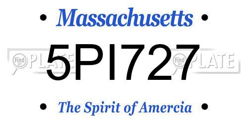 5PI727 Massachusetts License Plate