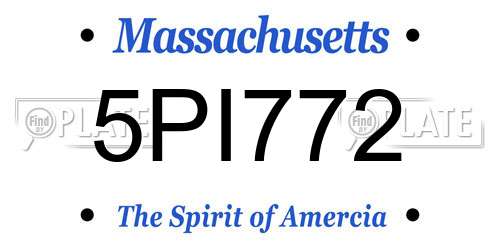 5PI772 Massachusetts License Plate