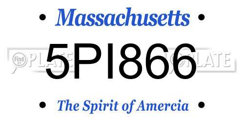 5PI866 Massachusetts License Plate