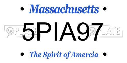 5PIA97 Massachusetts License Plate