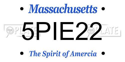 5PIE22 Massachusetts License Plate