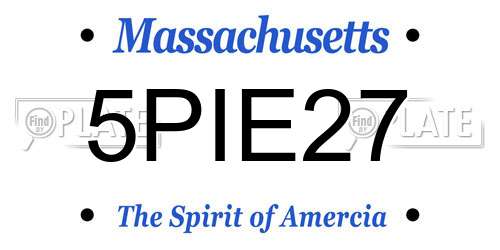 5PIE27 Massachusetts License Plate