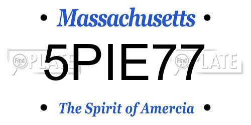 5PIE77 Massachusetts License Plate
