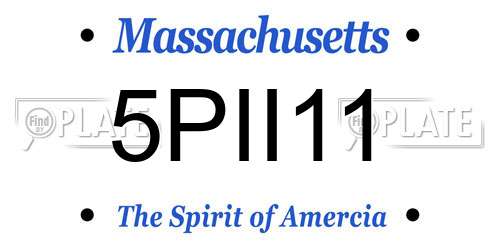 5PII11 Massachusetts License Plate