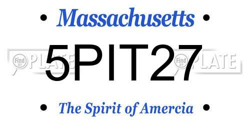 5PIT27 Massachusetts License Plate