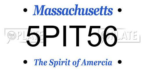 5PIT56 Massachusetts License Plate