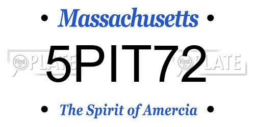 5PIT72 Massachusetts License Plate
