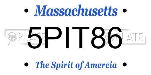 5PIT86 Massachusetts License Plate