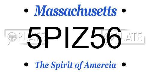 5PIZ56 Massachusetts License Plate