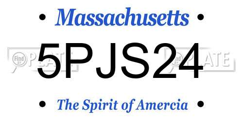 5PJS24 Massachusetts License Plate