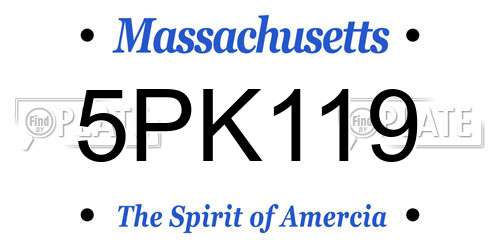 5PK119 Massachusetts License Plate