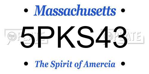5PKS43 Massachusetts License Plate