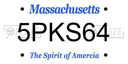 5PKS64 Massachusetts License Plate