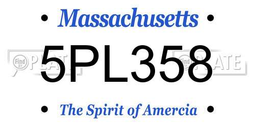 5PL358 Massachusetts License Plate