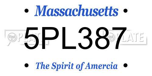 5PL387 Massachusetts License Plate