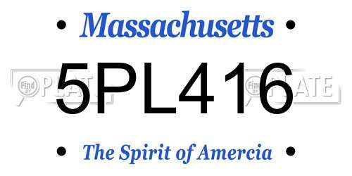 5PL416 Massachusetts License Plate
