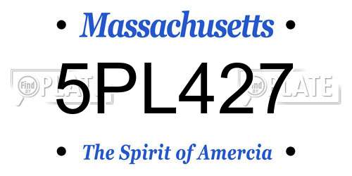 5PL427 Massachusetts License Plate